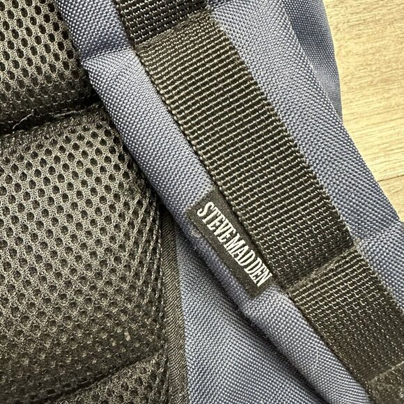 Steve Madden Barnett Avenue Travel Backpack Black Fabric Brown Leather READ - Picture 8 of 9